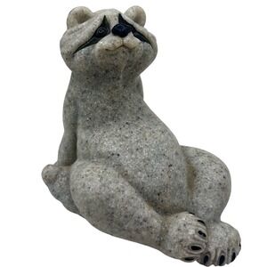 Quarry Critters Ralphie Raccoon Figurine Second Nature Design 45606 Gray Stone